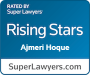 rated by super lawyers Rising stars Ajmeri Hoque superlawyers.com